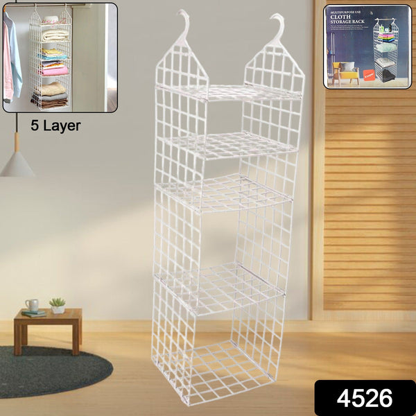MULTIPURPOSE 5 LAYER FOLDING CLOTHES STORAGE RACKS